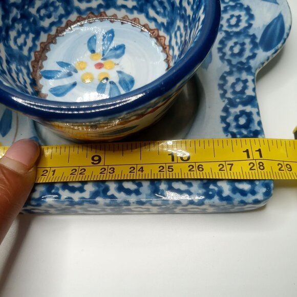 Temptation By Tara Old World Ovenware Serve Ware Set 6 Bowls & Serve Tray Blue - Picture 12 of 16